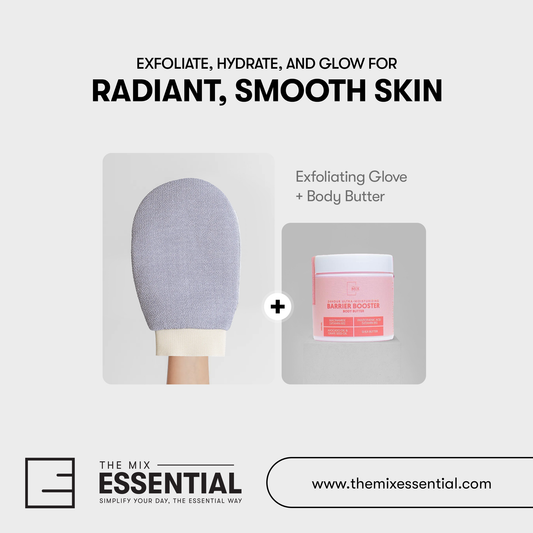 𝐄𝐱𝐟𝐨𝐥𝐢𝐚𝐭𝐢𝐧𝐠 𝐆𝐥𝐨𝐯𝐞 + 𝐁𝐨𝐝𝐲 𝐁𝐮𝐭𝐭𝐞𝐫: Exfoliate, hydrate, and glow for beautifully smooth, radiant skin.🧤🧴